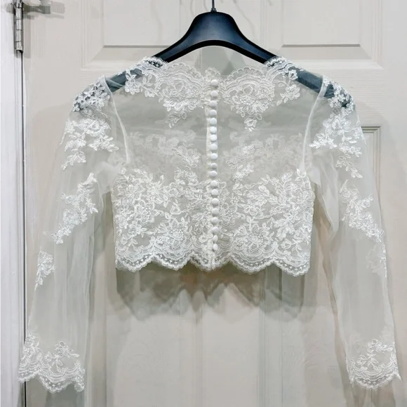 Embroidered Bridal Bolero - Picture 2 of 5